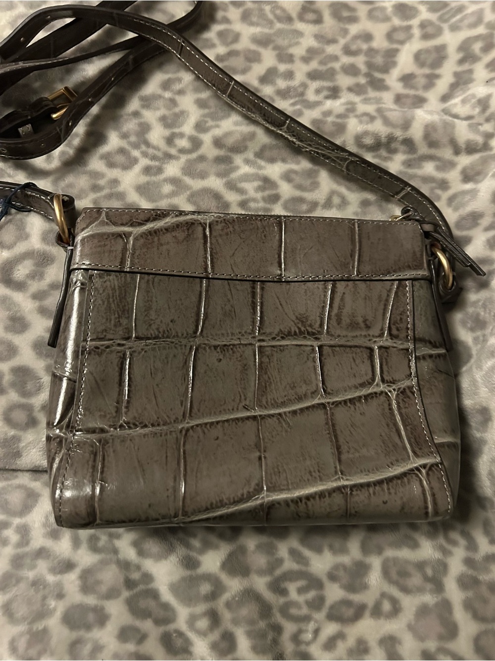 Dooney & Bourke Croc-Embossed Crossbody Bag in Olive - Picture 2 of 4